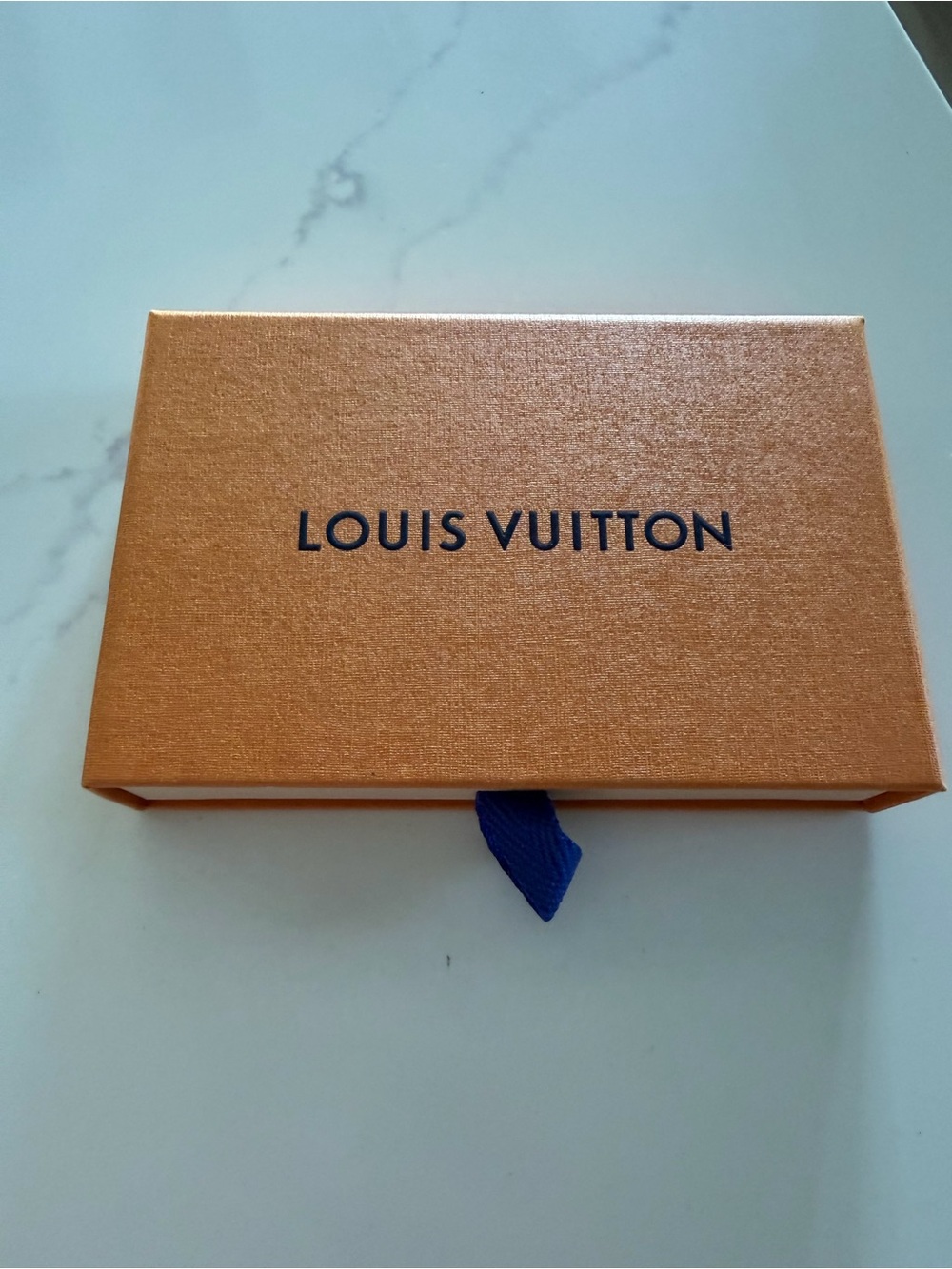 Louis Vuitton Orange Gift Box with Blue Pull Tab x small